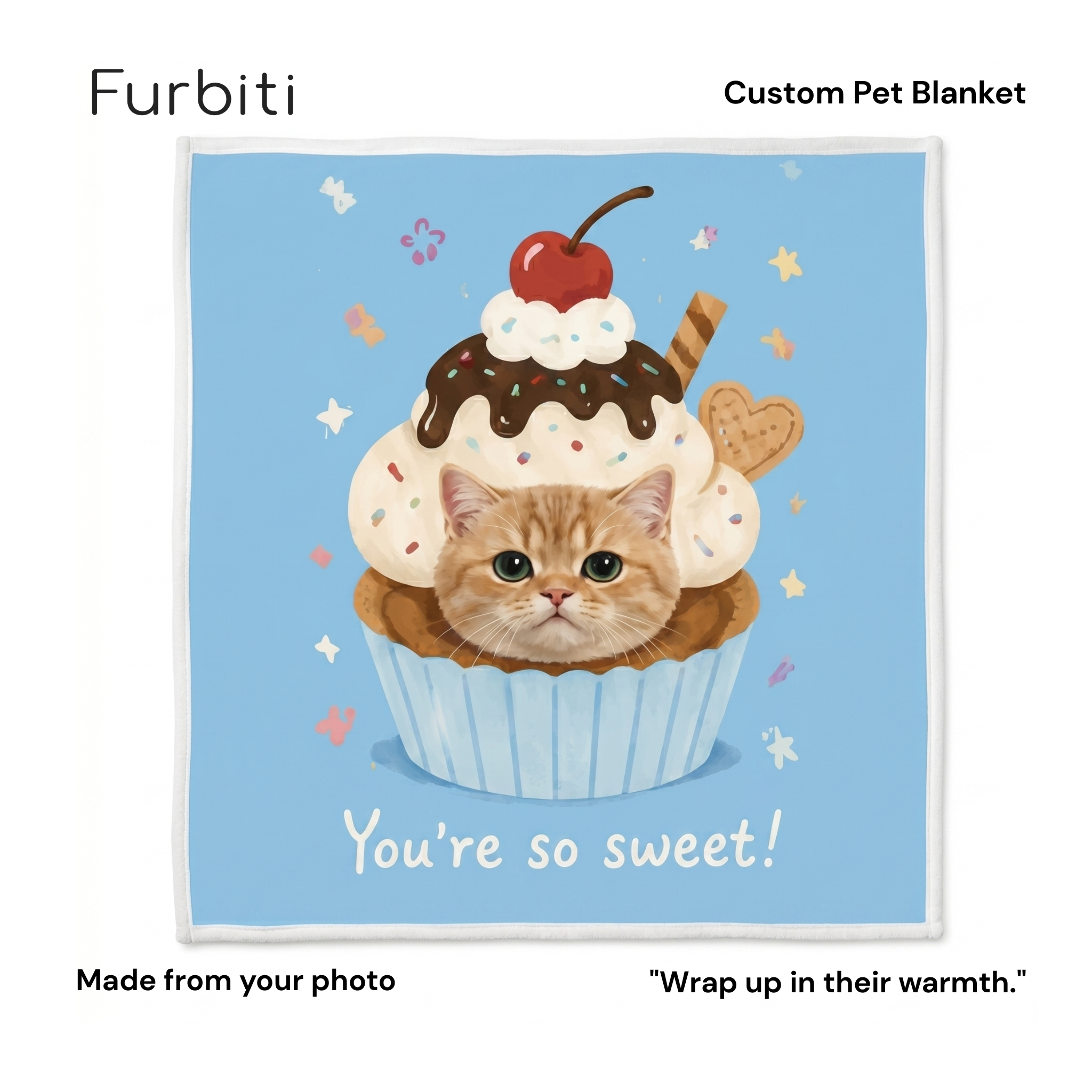 Furbiti custom pet blanket so sweet design made from pet photo UK