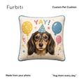 Furbiti custom pet cushion birthday boy design made from pet photo