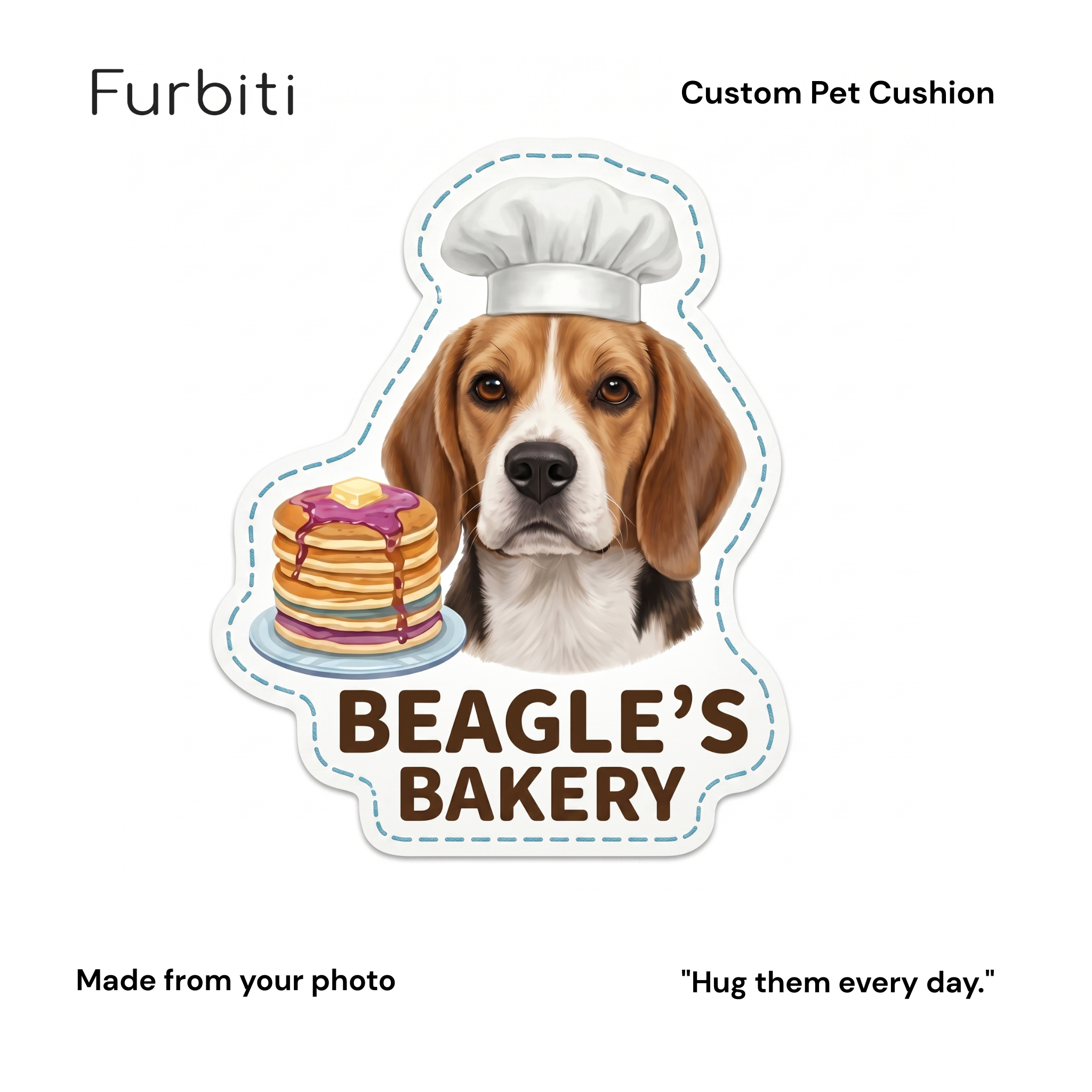 Furbiti custom pet cushion head chef design personalised pet gift UK