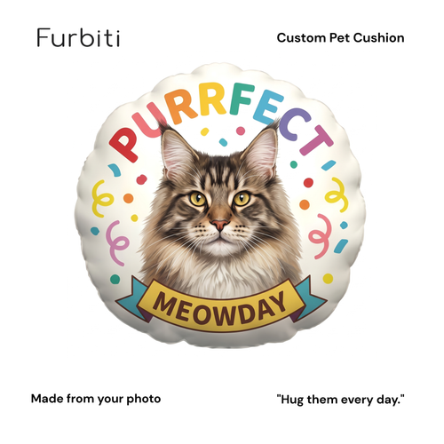 Furbiti custom pet cushion purrfect day design personalised cat gift