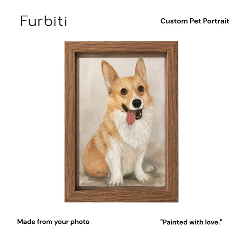 Furbiti custom hand-painted glass pet portrait 12x17cm medium size personalised gift