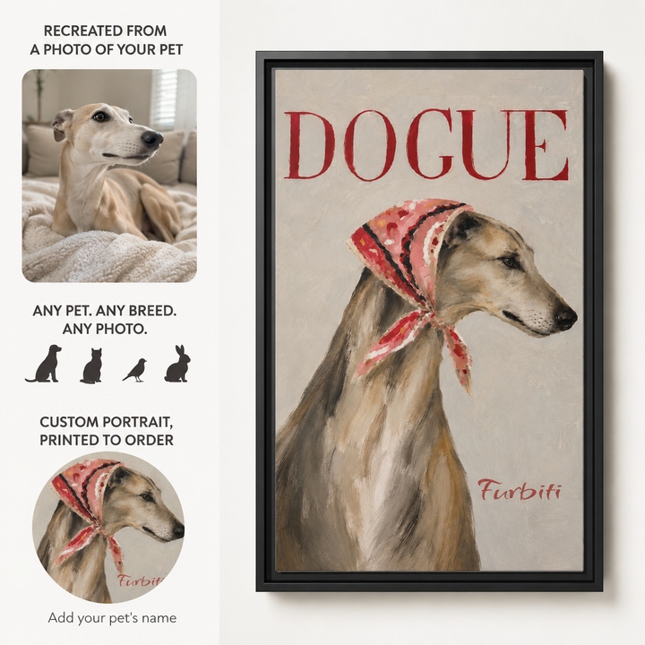 How It Works Dogue Fashion Dog Custom Pet Canvas Portrait From Photo