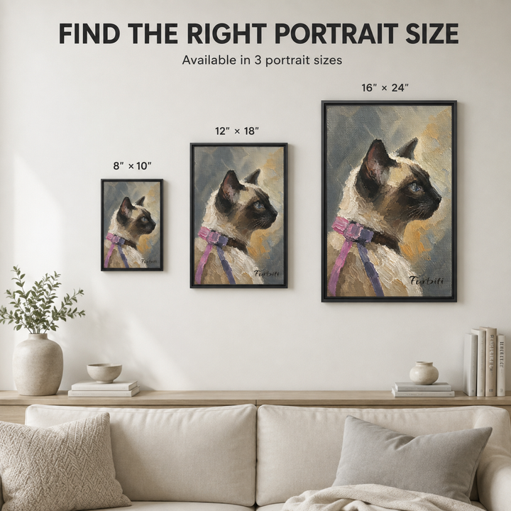 How It Works Modern Siamese Cat Custom Pet Canvas Portrait From Photo