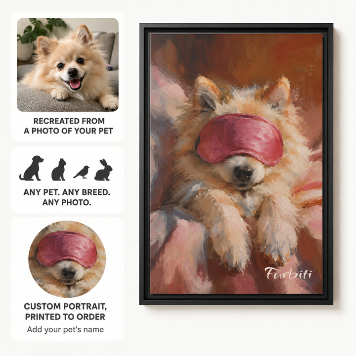 How It Works Sleep Mask Custom Pet Canvas Portrait From Photo