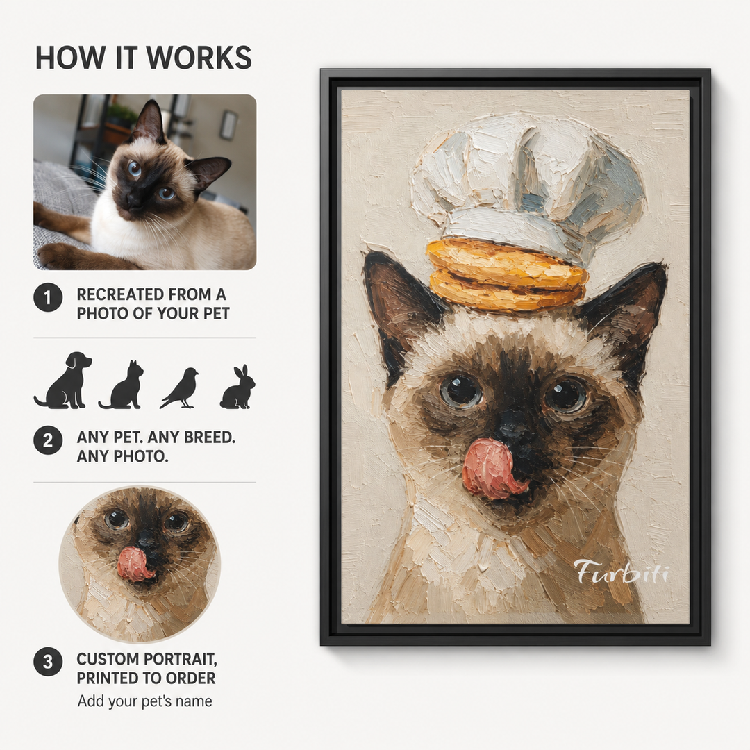 How It Works Toast Cat Custom Pet Canvas Portrait From Photo