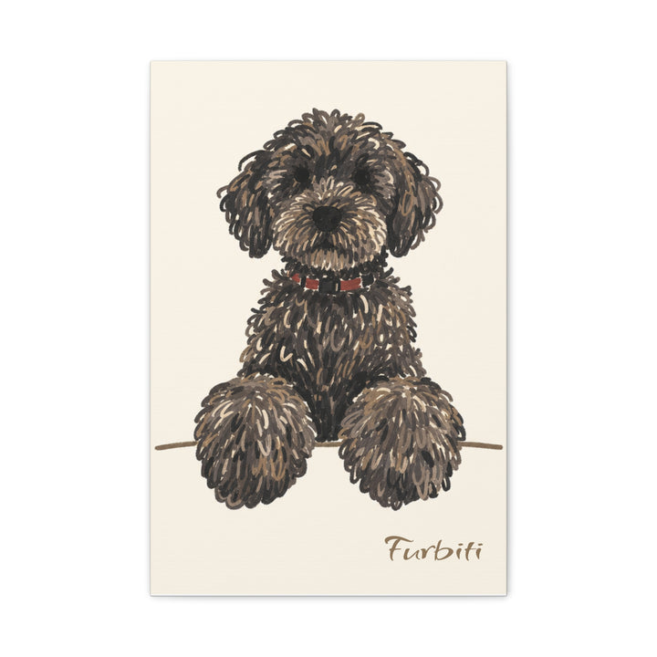 Minimalist Sketch Dog Pet Canvas Portrait Artwork Detail