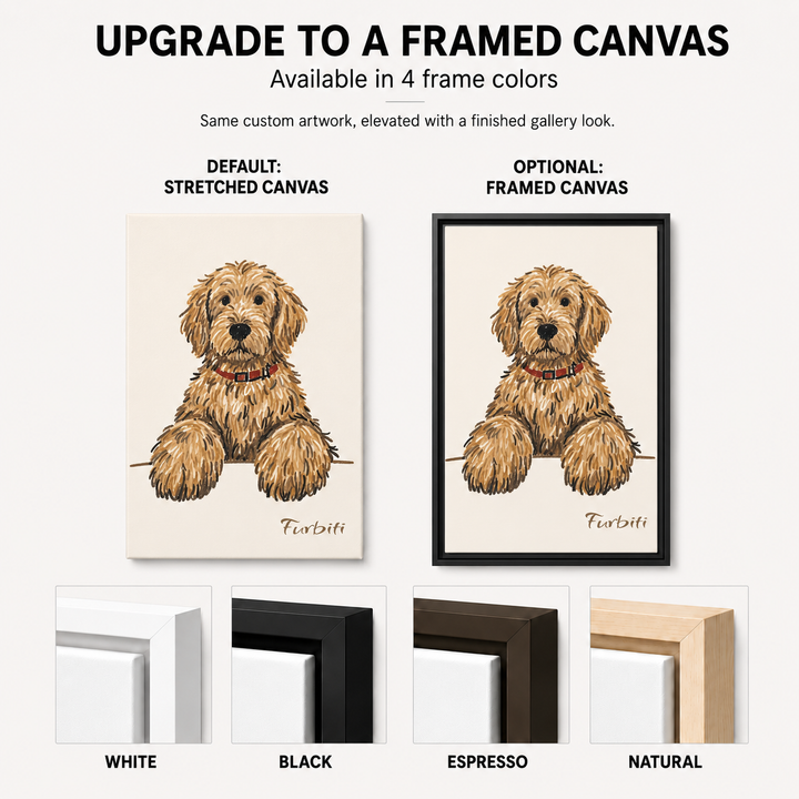 Minimalist Sketch Dog Pet Canvas Portrait Size Guide
