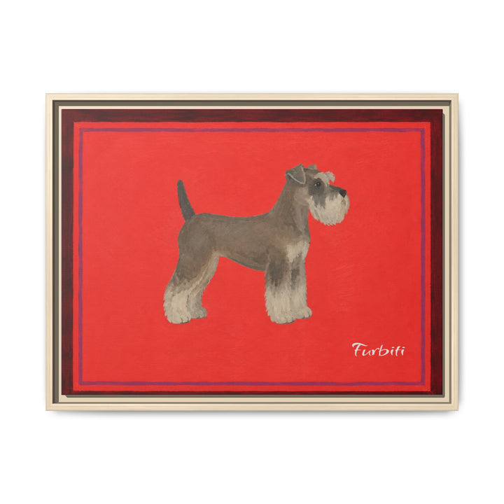 Natural Framed Red Schnauzer Horizontal Pet Canvas Product View