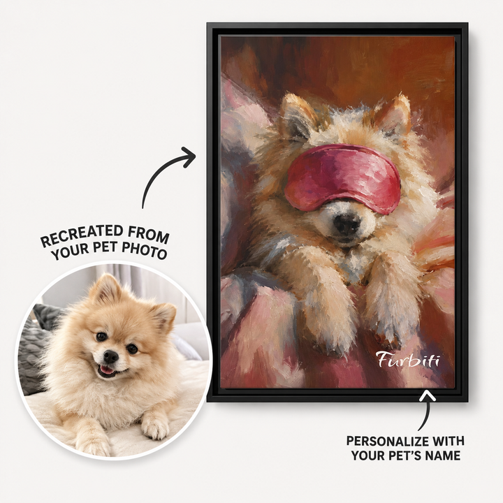 Personalized Sleep Mask Pet Canvas Portrait From Photo