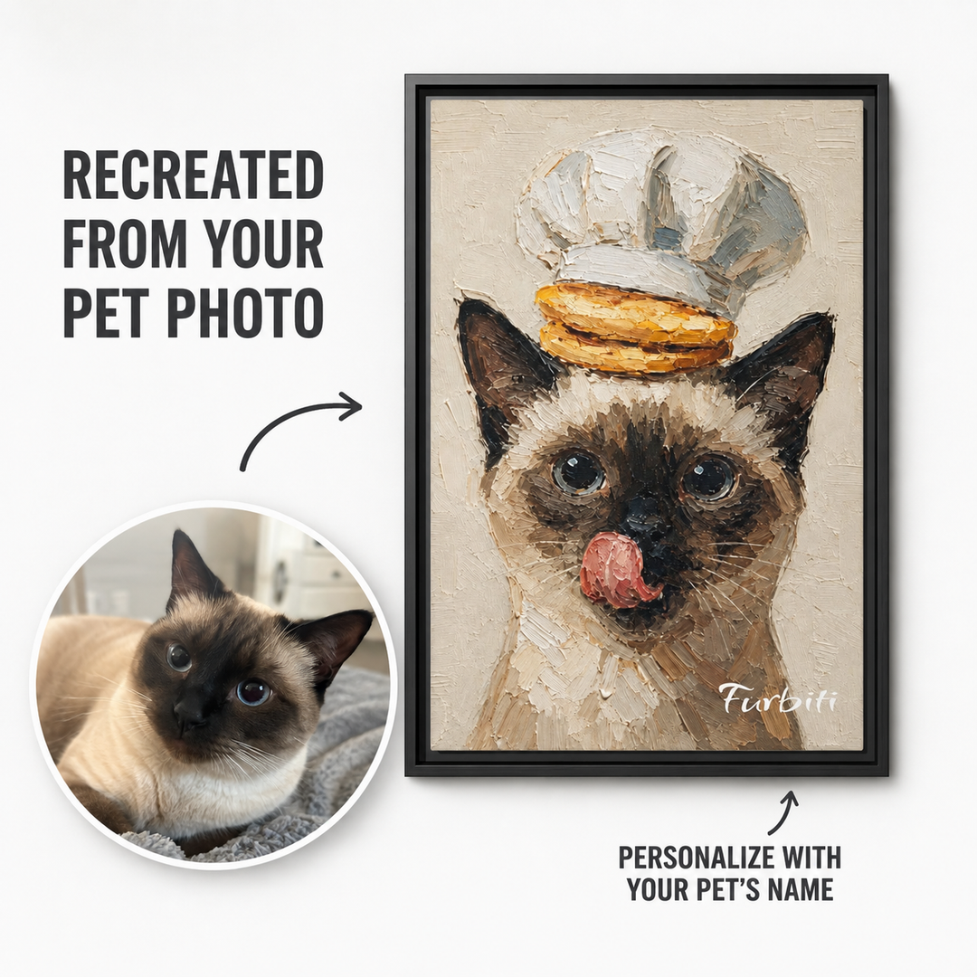Personalized Toast Cat Pet Canvas Portrait From Photo