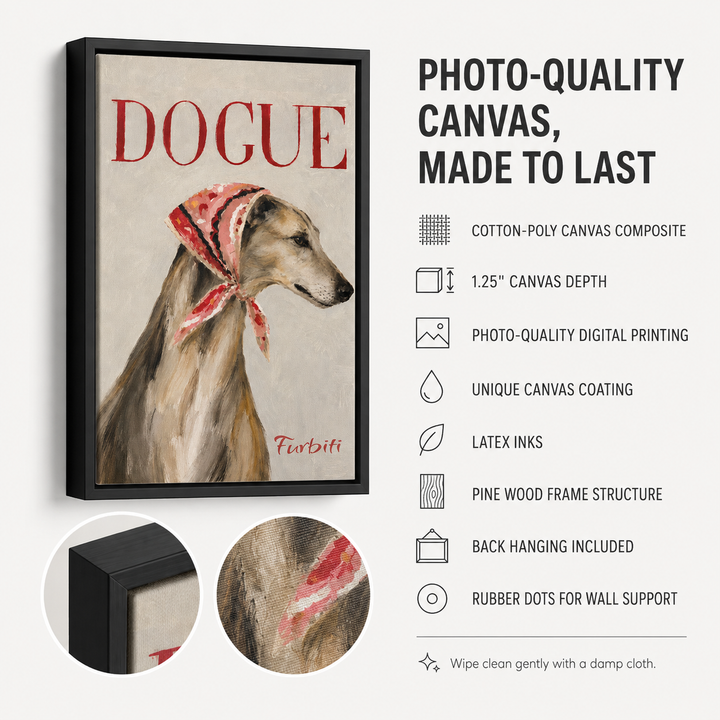 Photo Quality Dogue Fashion Dog Pet Canvas Portrait Material Details