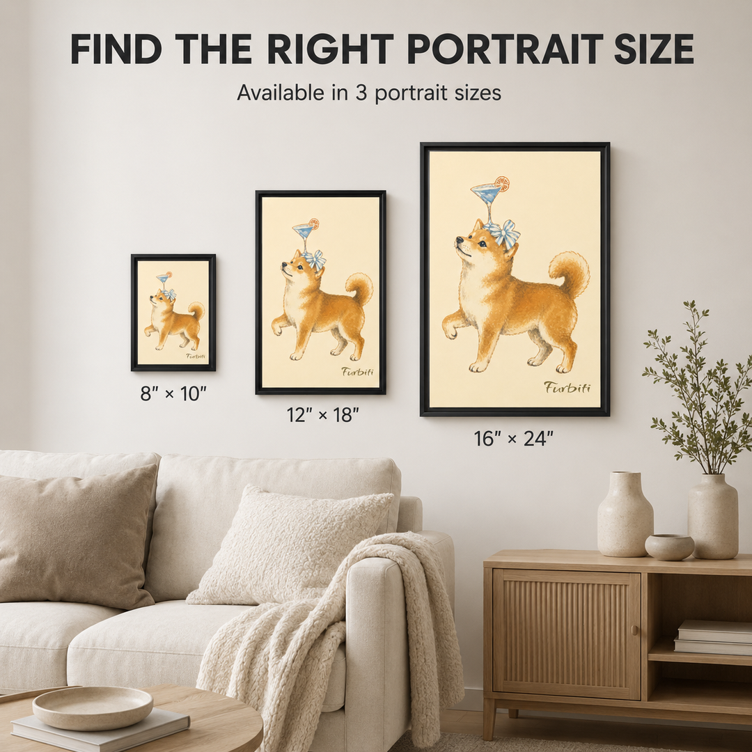 Photo Quality Martini Dog Pet Canvas Portrait Material Details