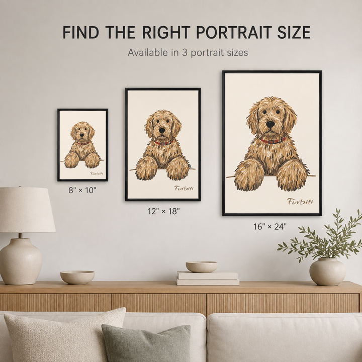 Photo Quality Minimalist Sketch Dog Pet Canvas Portrait Material Details