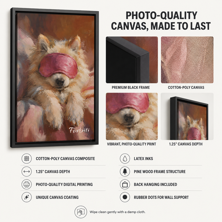 Photo Quality Sleep Mask Pet Canvas Portrait Material Details