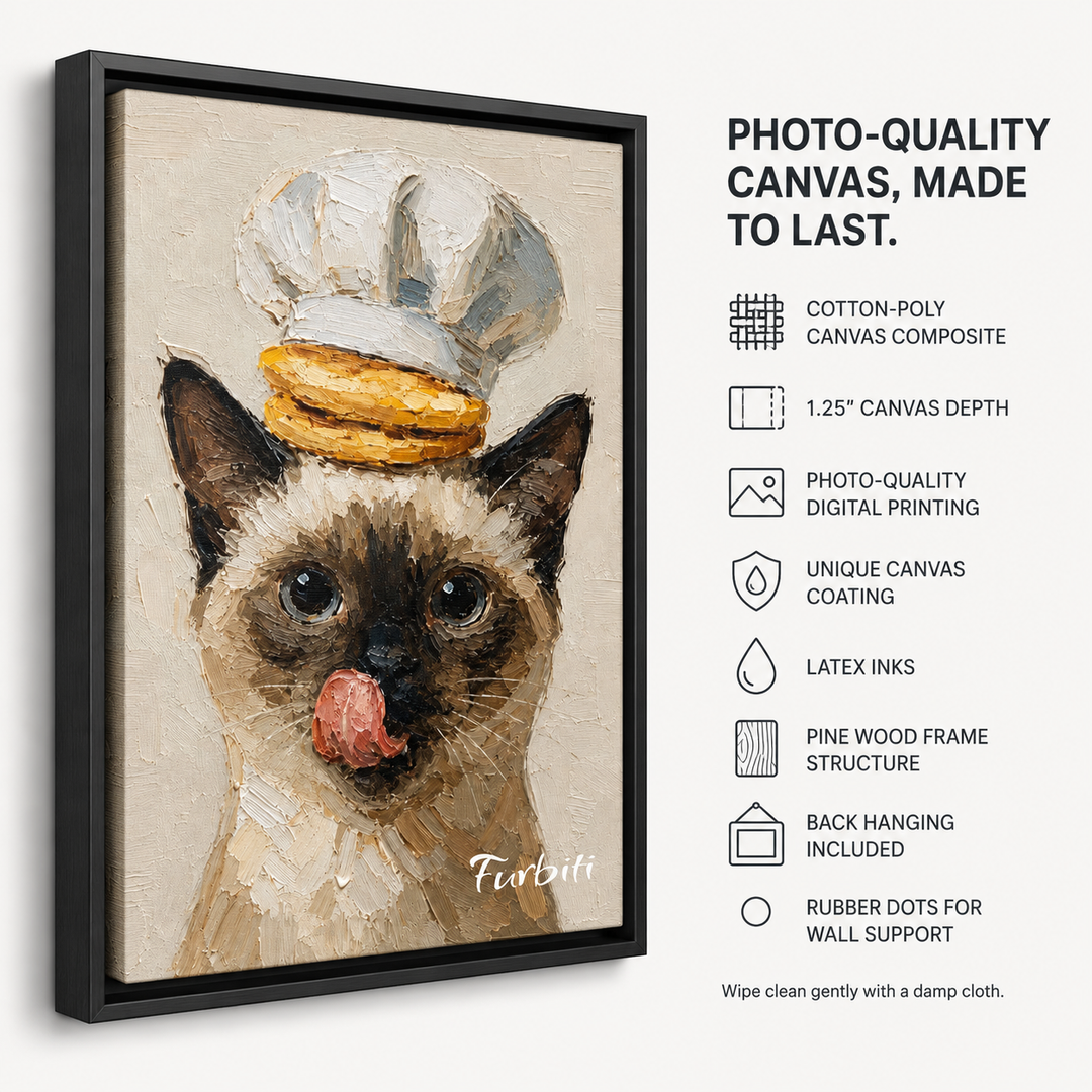 Photo Quality Toast Cat Pet Canvas Portrait Material Details