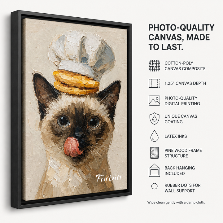 Photo Quality Toast Cat Pet Canvas Portrait Material Details