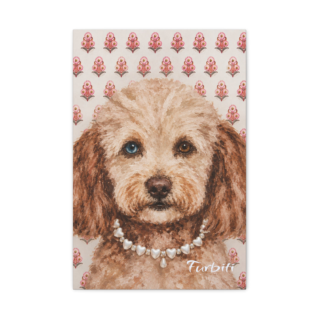 Pink Floral Pet Canvas Portrait Lifestyle Display