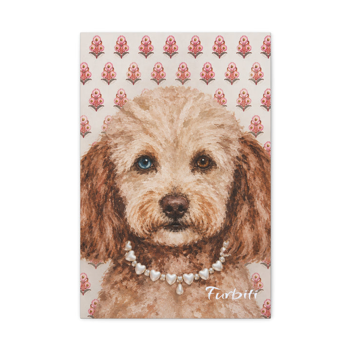 Pink Floral Pet Canvas Portrait Lifestyle Display