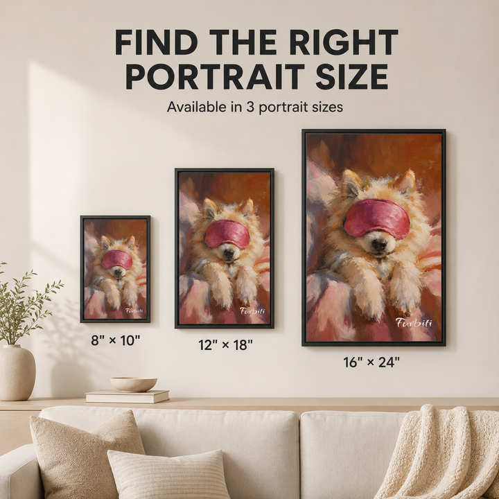 Sleep Mask Pet Canvas Portrait Size Guide