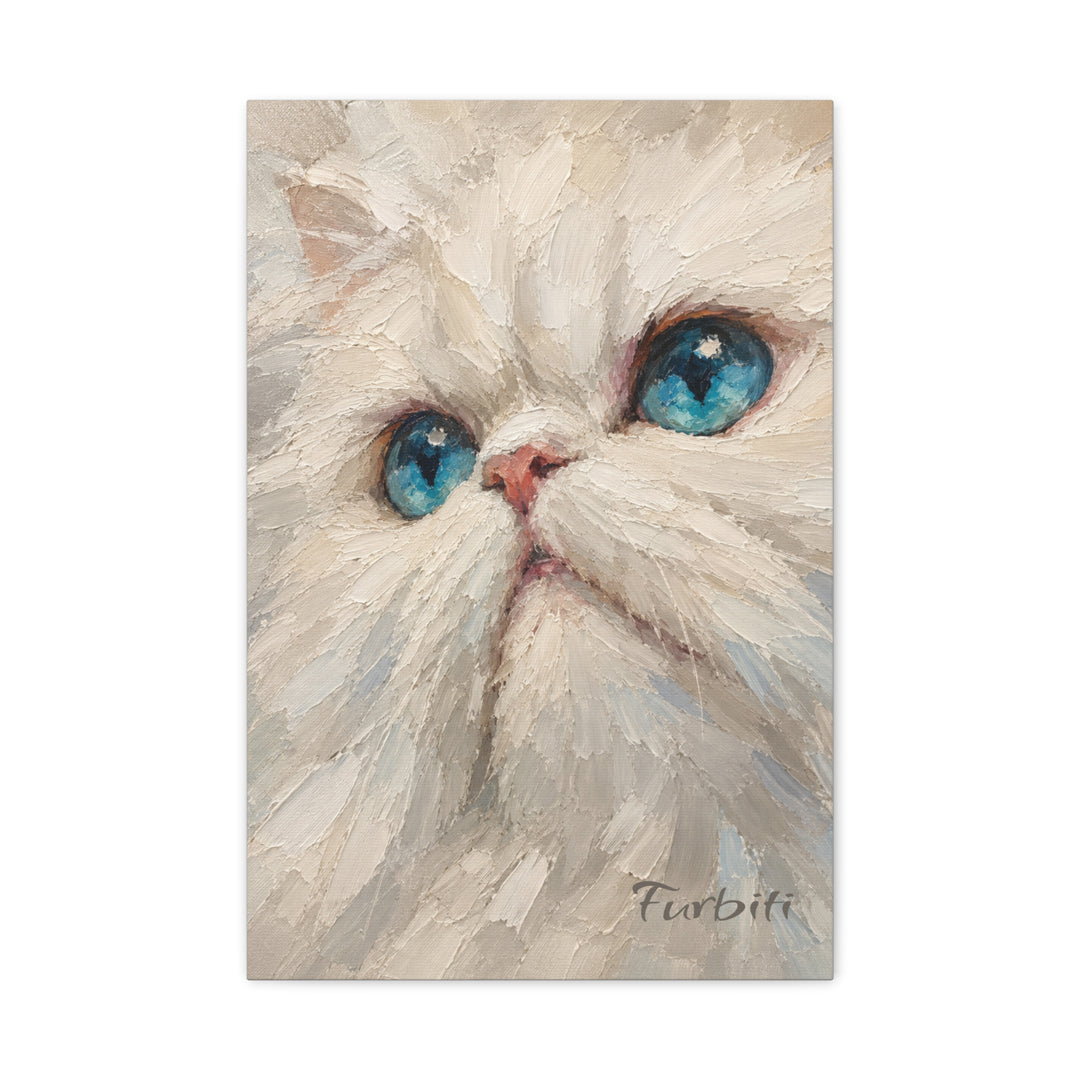 Stretched Blue Eyed Cat Pet Canvas Portrait Product View