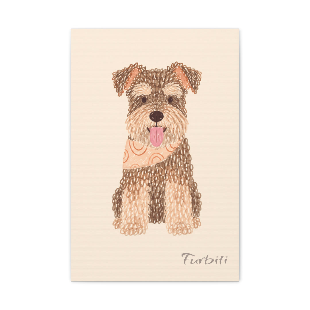 Stretched Classic Terrier Pet Canvas Portrait Product View