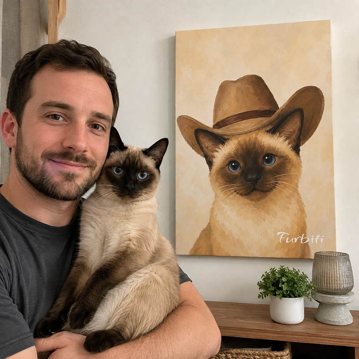 Stretched Cowboy Pet Canvas Portrait Product View