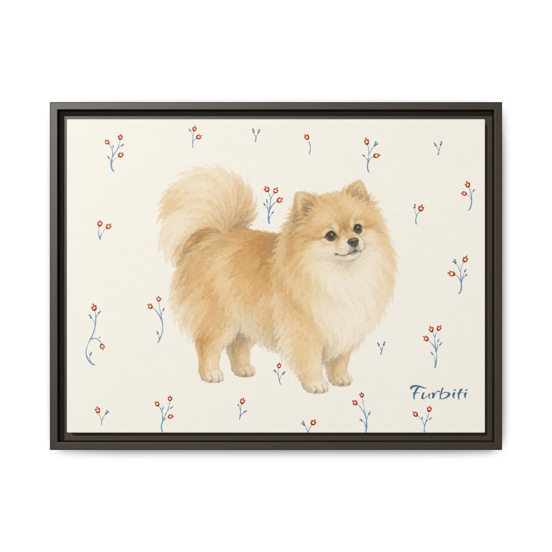 Stretched Cream Pomeranian Horizontal Pet Canvas Product View