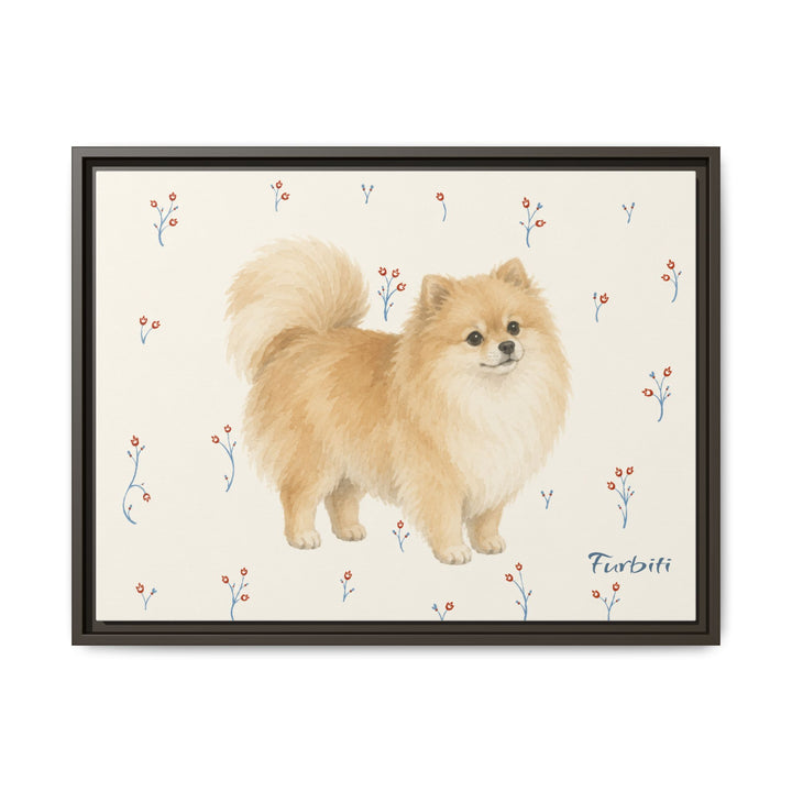 Stretched Cream Pomeranian Horizontal Pet Canvas Product View