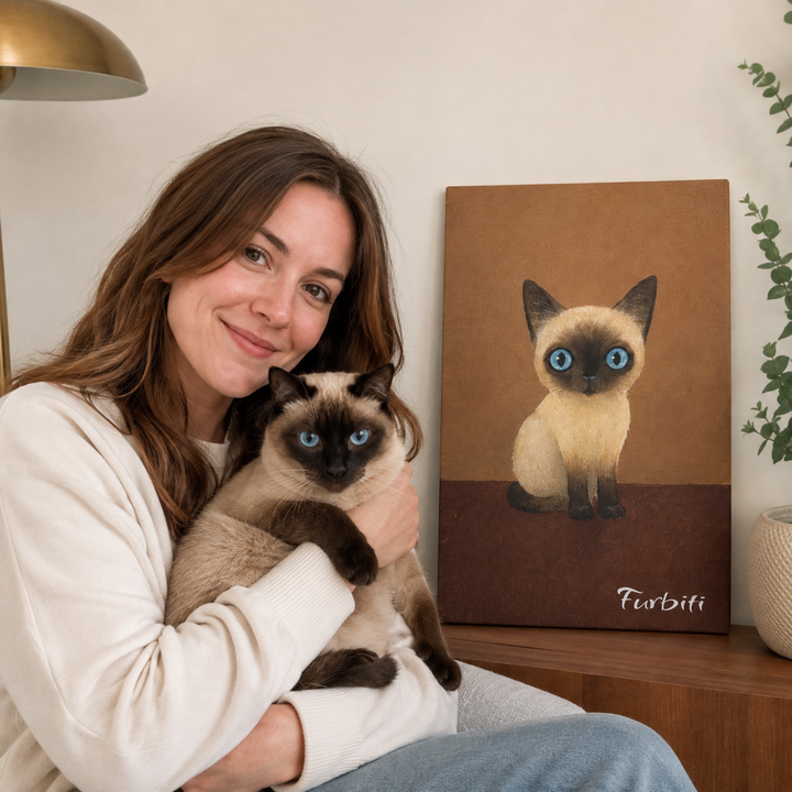 Stretched Cute Dog Pet Canvas Portrait Product View