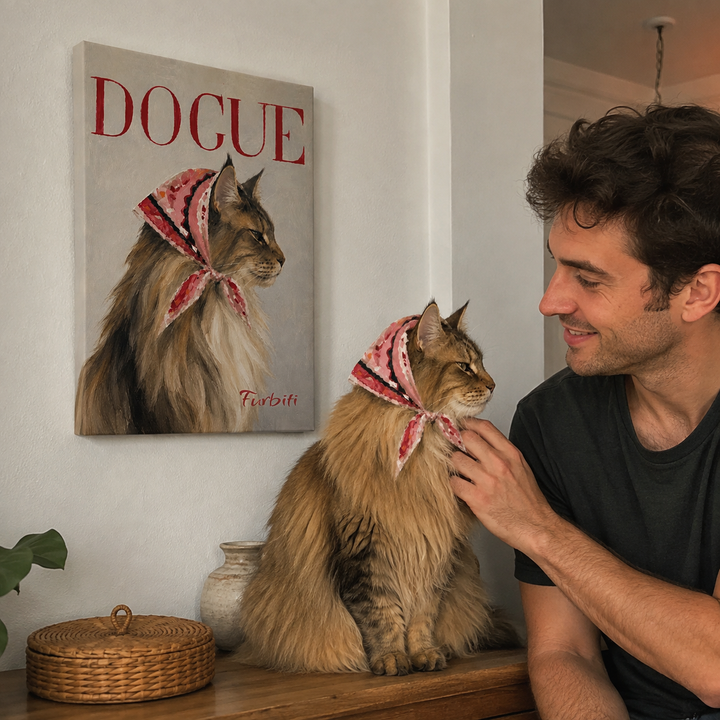 Stretched Dogue Fashion Pet Canvas Portrait Product View