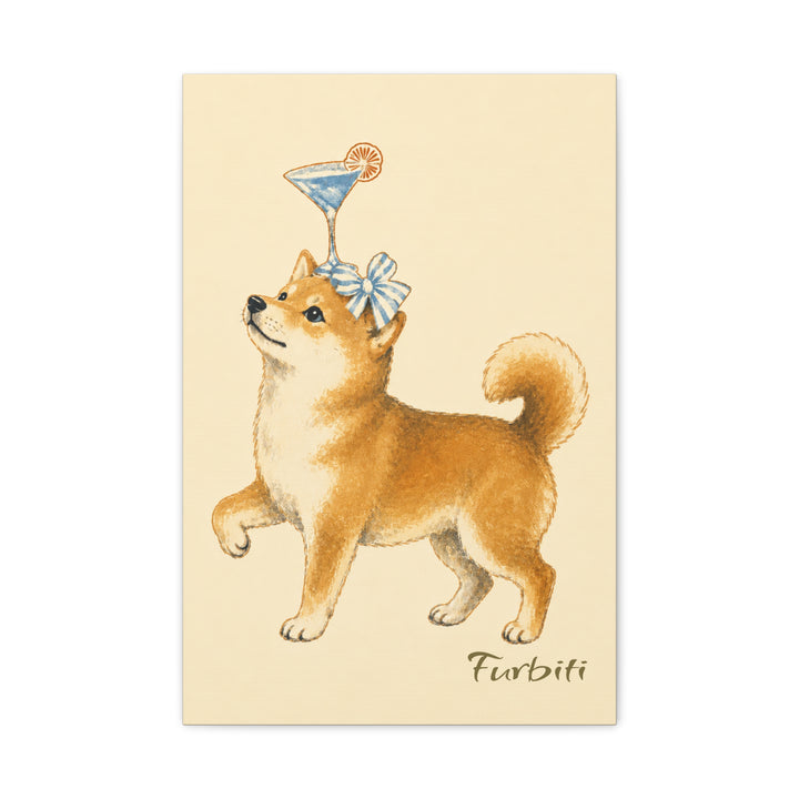 Stretched Martini Dog Pet Canvas Portrait Product View