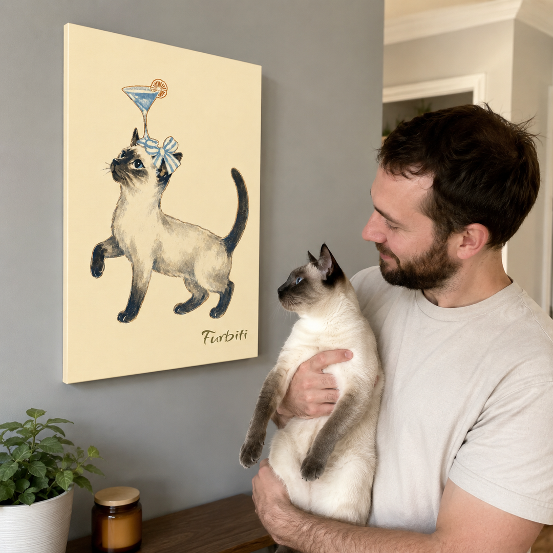 Stretched Martini Pet Canvas Portrait Product View