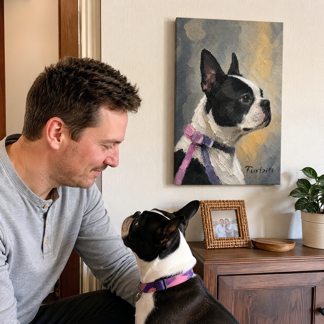 Stretched Modern Siamese Pet Canvas Portrait Product View