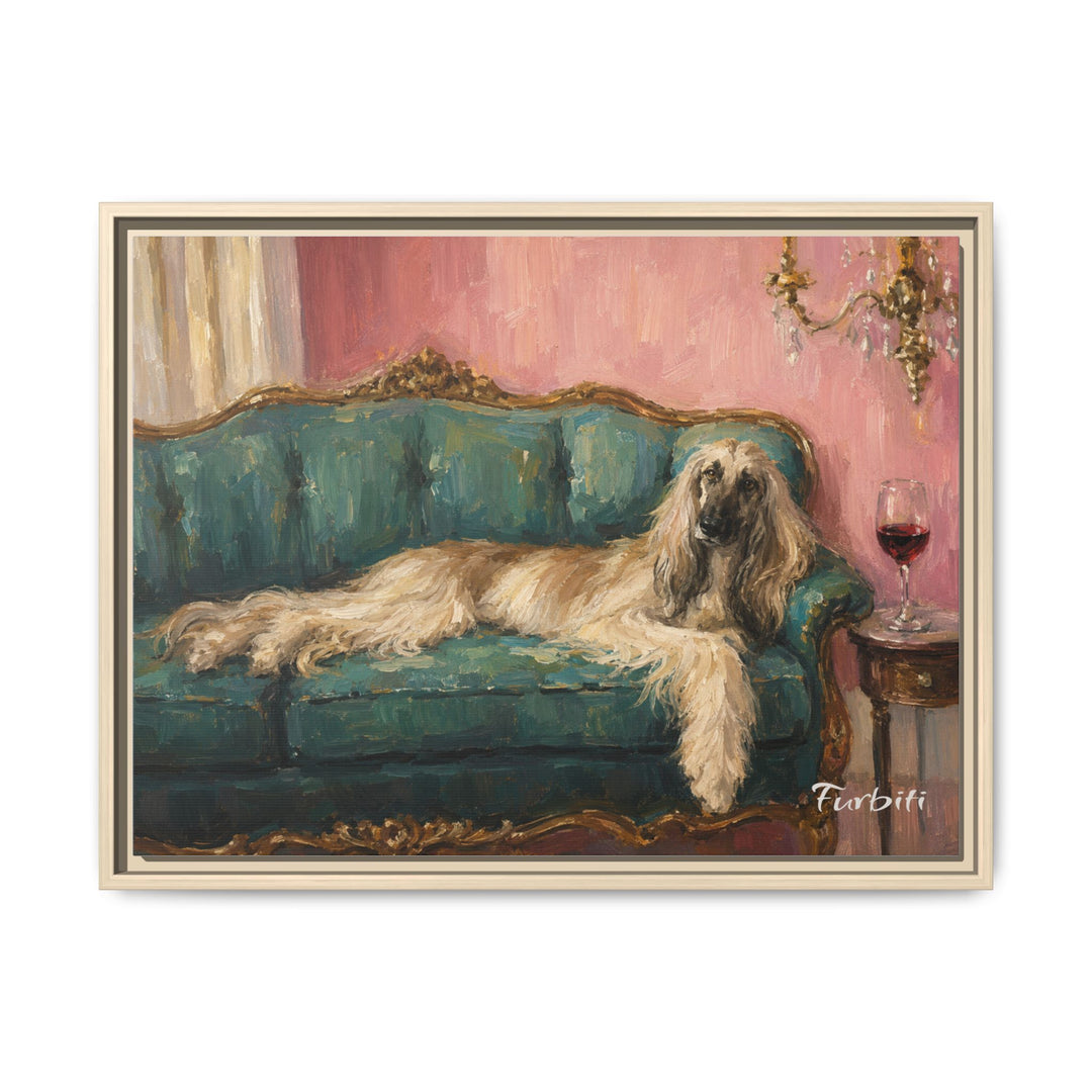 Stretched Velvet Sofa Dog Horizontal Pet Canvas Product View