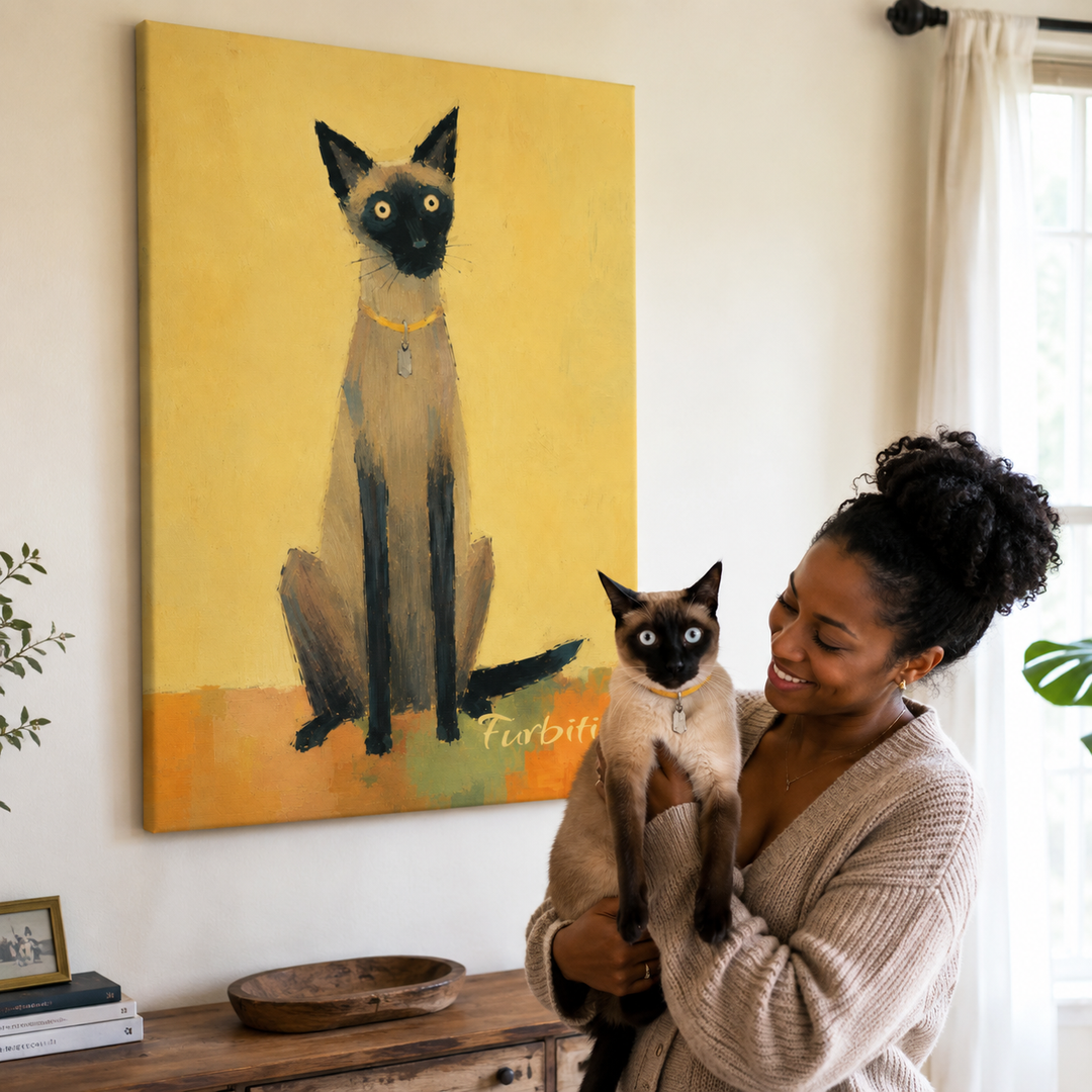 Stretched Yellow Pop Art Pet Canvas Portrait Product View