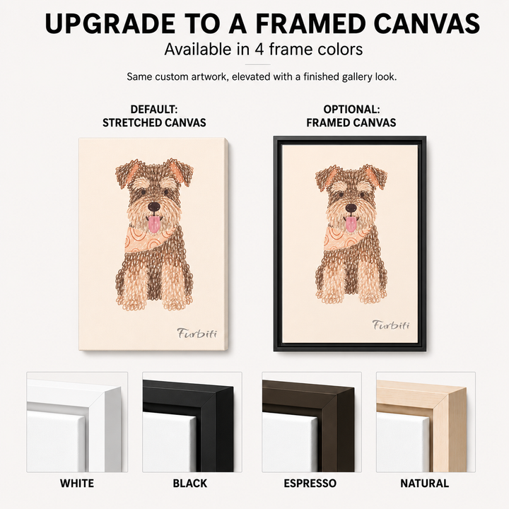 Upgrade To Framed Classic Terrier Custom Pet Canvas Portrait