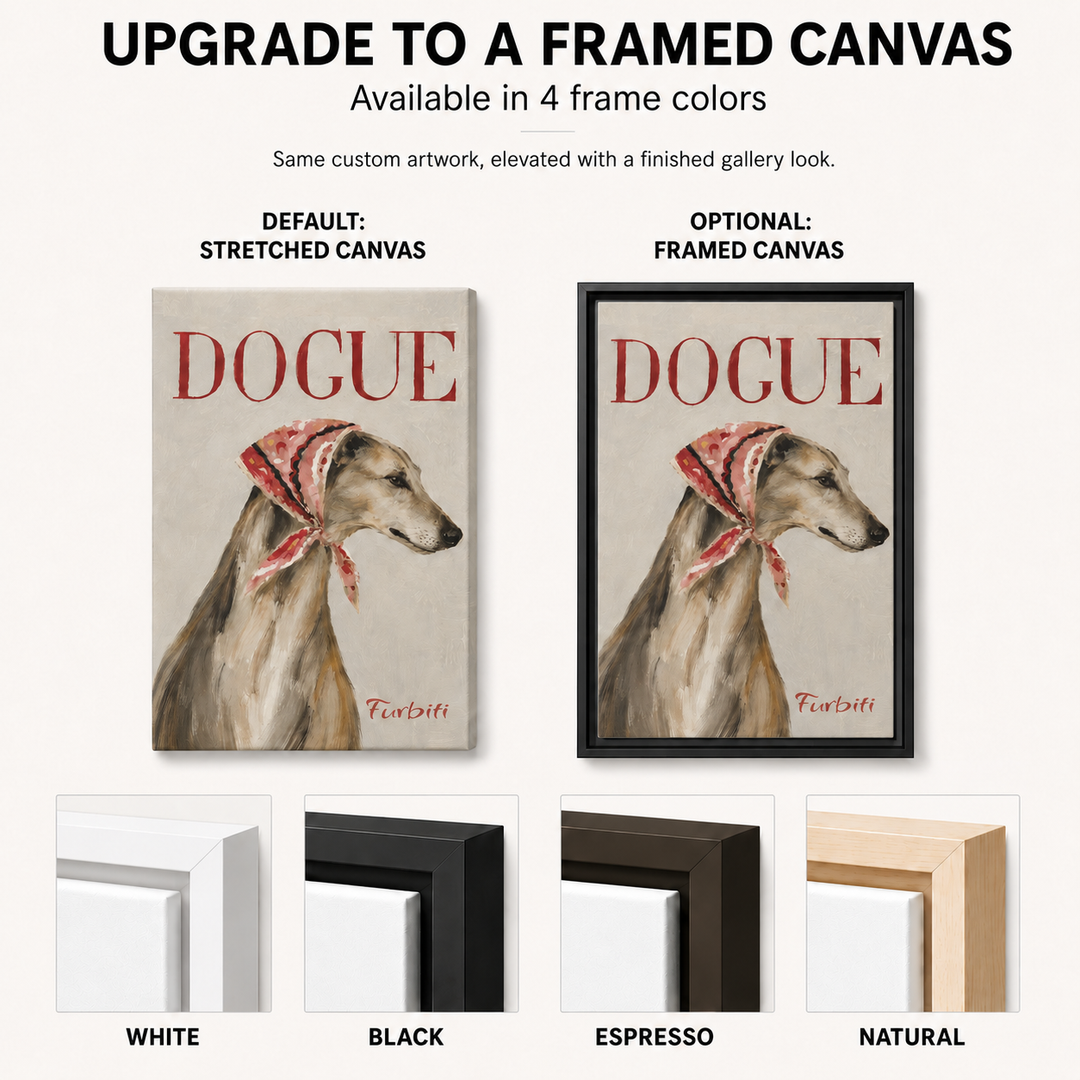 Upgrade To Framed Dogue Fashion Dog Custom Pet Canvas Portrait