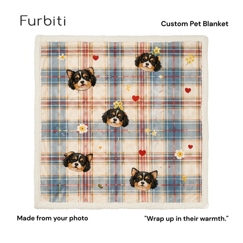 Furbiti custom pet blanket plaid gang pattern made from pet photo