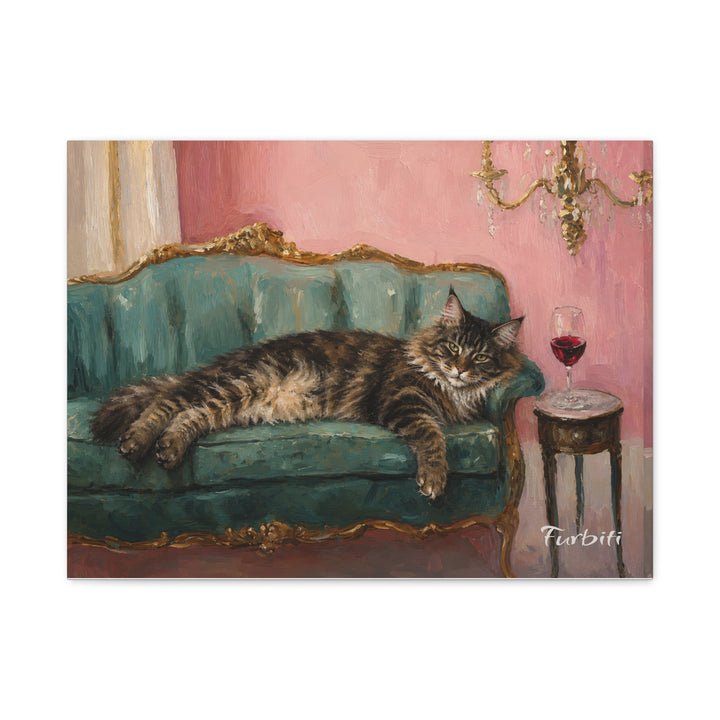 Velvet Sofa Alternate Dog Landscape Pet Portrait Canvas Example