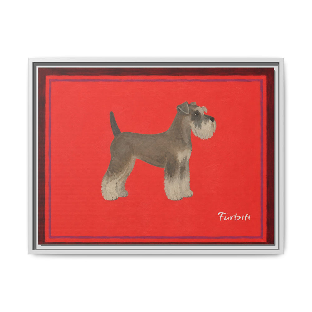 White Framed Red Schnauzer Horizontal Pet Canvas Product View