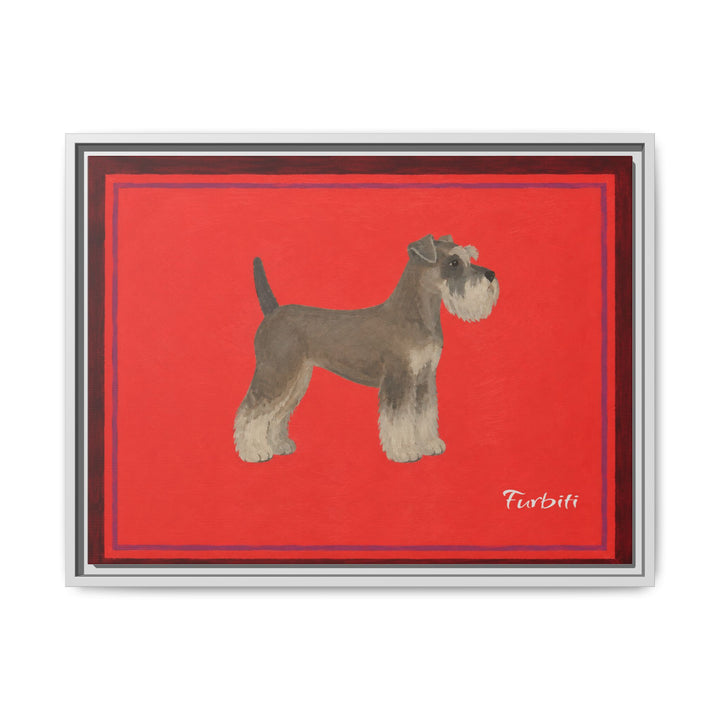 White Framed Red Schnauzer Horizontal Pet Canvas Product View