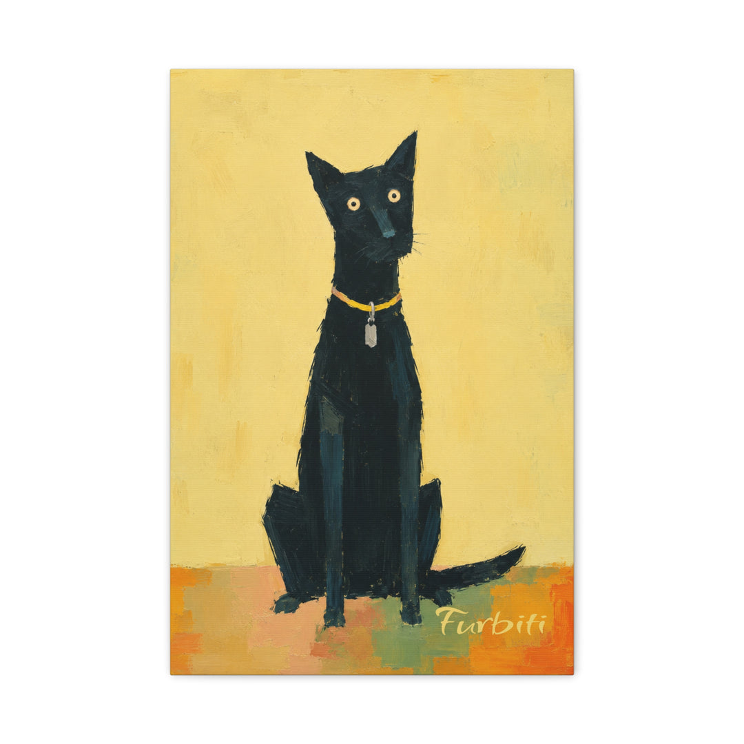 Yellow Pop Art Dog Pet Canvas Portrait Artwork Detail